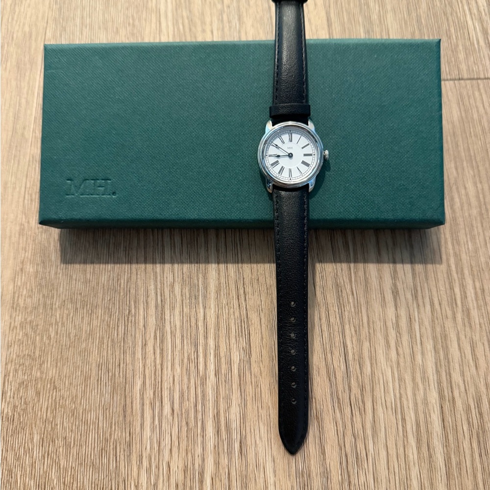 Elegant Black Leather Women's Watch